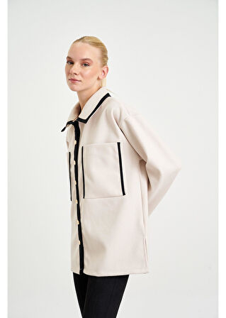 Çift Cep Garnili Kaşe Gömlek 