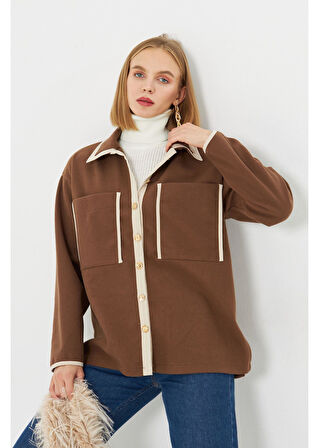 Çift Cep Garnili Kaşe Gömlek 