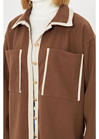 Çift Cep Garnili Kaşe Gömlek 