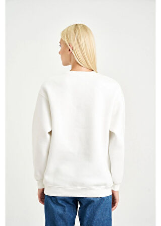 New York Kot Nakışlı Sweatshirt