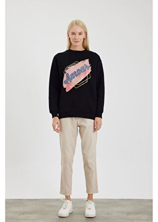 Amour Jean Detaylı Sweatshirt