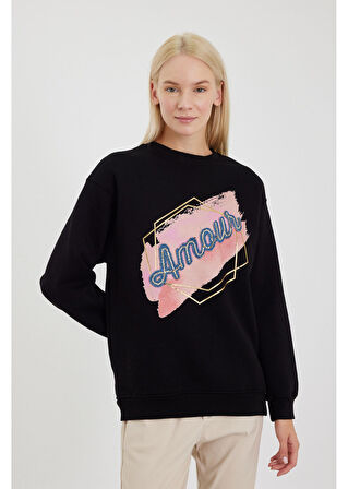 Amour Jean Detaylı Sweatshirt