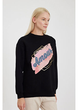 Amour Jean Detaylı Sweatshirt