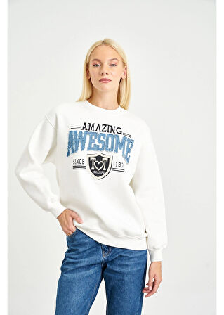 Awesome Jean Baskılı Sweatshirt