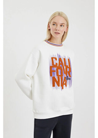California Havlu Nakış Sweatshirt