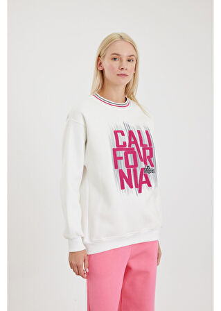 California Havlu Nakış Sweatshirt