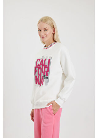 California Havlu Nakış Sweatshirt