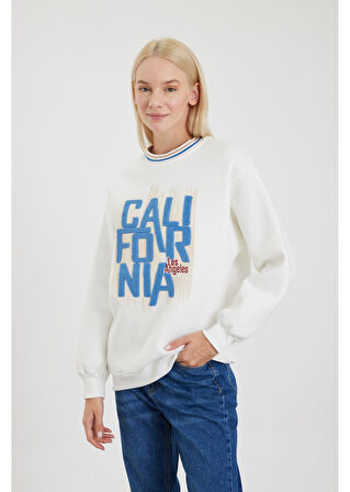 California Havlu Nakış Sweatshirt