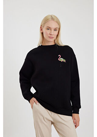 Flamingo Nakışlı Sweatshirt