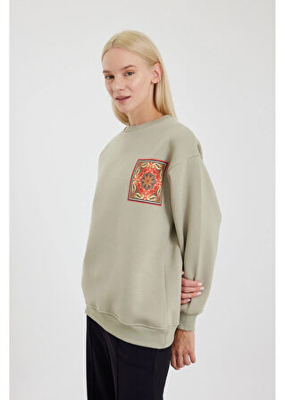 Etnik Desenli Sweatshirt