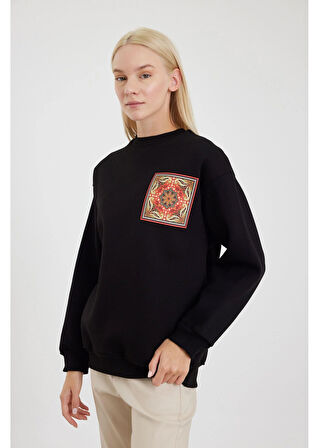 Etnik Desenli Sweatshirt