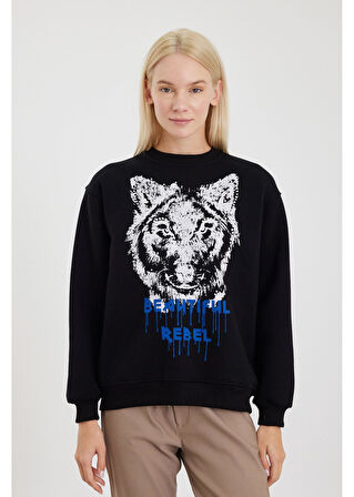 Kurt Baskılı Sweatshirt