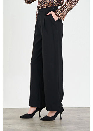 Saten Leopar Garnili Poliviskon Pantolon