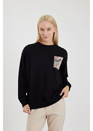Zebra Baskılı Sweatshirt