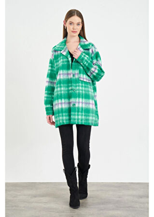 Cepli Düğmeli Ekose Ceket