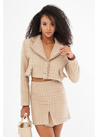 Püskül Detaylı Kısa Ceket 