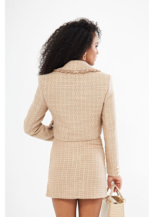 Püskül Detaylı Kısa Ceket 