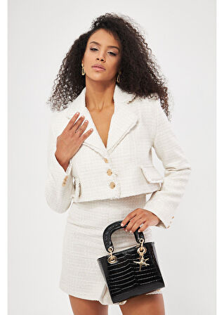 Püskül Detaylı Kısa Ceket 