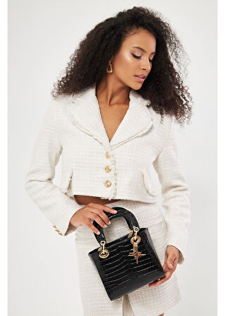 Püskül Detaylı Kısa Ceket 