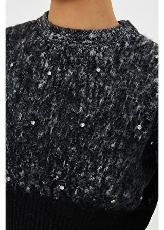 Peluş Dokulu Crop Kazak 