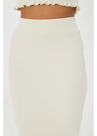 Yırtmaçlı Uzun Örgü Etek 