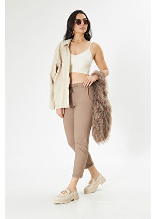 Lastikli Duble Paça Pantolon 