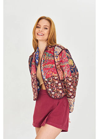 Çift Taraflı Desenli Kapitone Ceket 