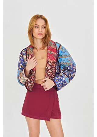 Çift Taraflı Desenli Kapitone Ceket 