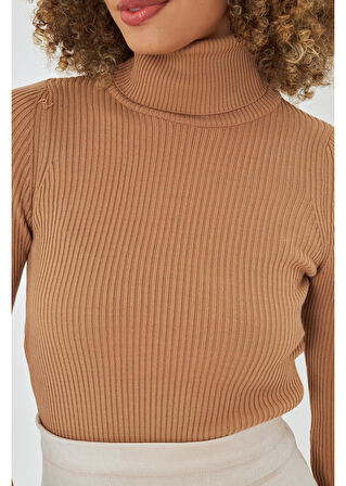 Fitilli Boğazlı Triko Kazak 