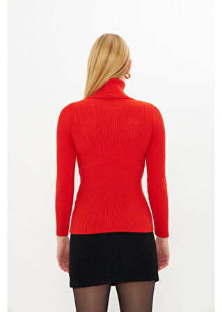 Fitilli Boğazlı Triko Kazak 