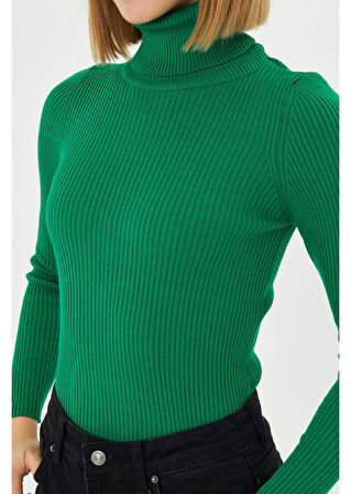 Fitilli Boğazlı Triko Kazak 