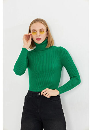 Fitilli Boğazlı Triko Kazak 