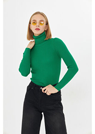 Fitilli Boğazlı Triko Kazak 