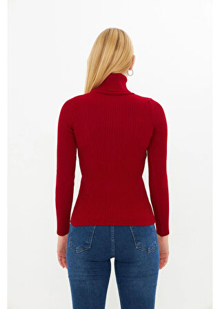 Fitilli Boğazlı Triko Kazak 