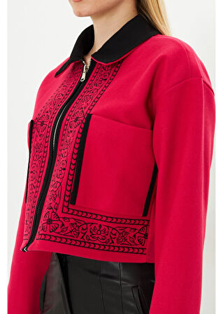 Önü Nakışlı Kısa Kaşe Gömlek 