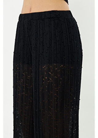 Taş İşlemeli Örme Pantolon 