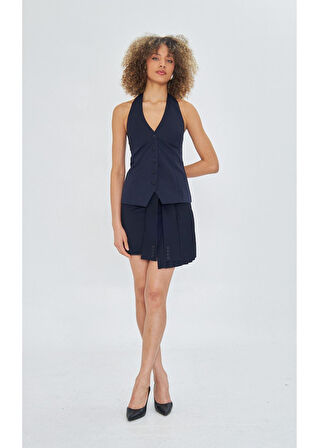 Kemer Detaylı Pileli Etek 