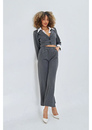 Arka Kemeri Lastikli Palazzo Pantolon 