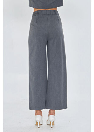 Arka Kemeri Lastikli Palazzo Pantolon 