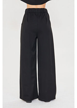 Arka Kemeri Lastikli Palazzo Pantolon 