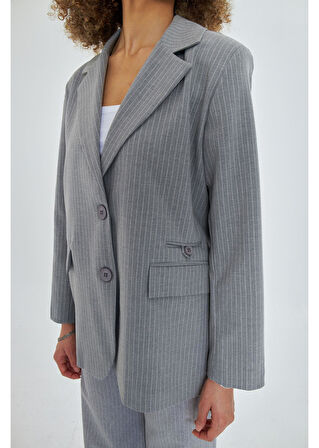 Üç Cepli Düğmeli Poliviskon Ceket 