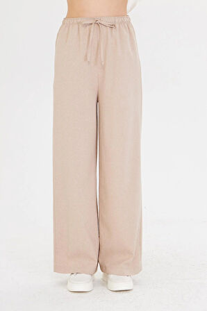 Lastikli Yandan Cepli Poliviskon Pantolon 