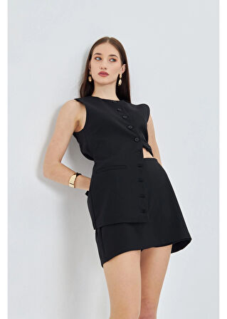 Poliviskon Şort Etek 