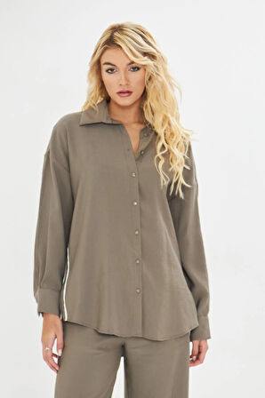 Şerit Detaylı Modal Gömlek 