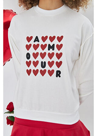 Amour Baskılı Sweatshirt 