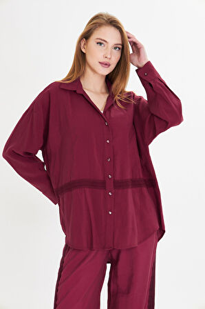 Şerit Detaylı Modal Gömlek 