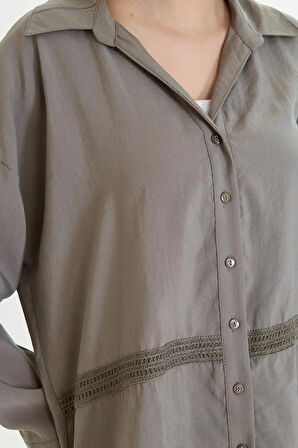 Şerit Detaylı Modal Gömlek 