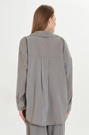 Şerit Detaylı Modal Gömlek 