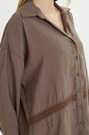 Şerit Detaylı Modal Gömlek 