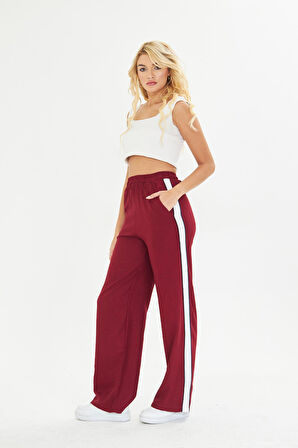 Şeritli Bol Paça Pantolon 